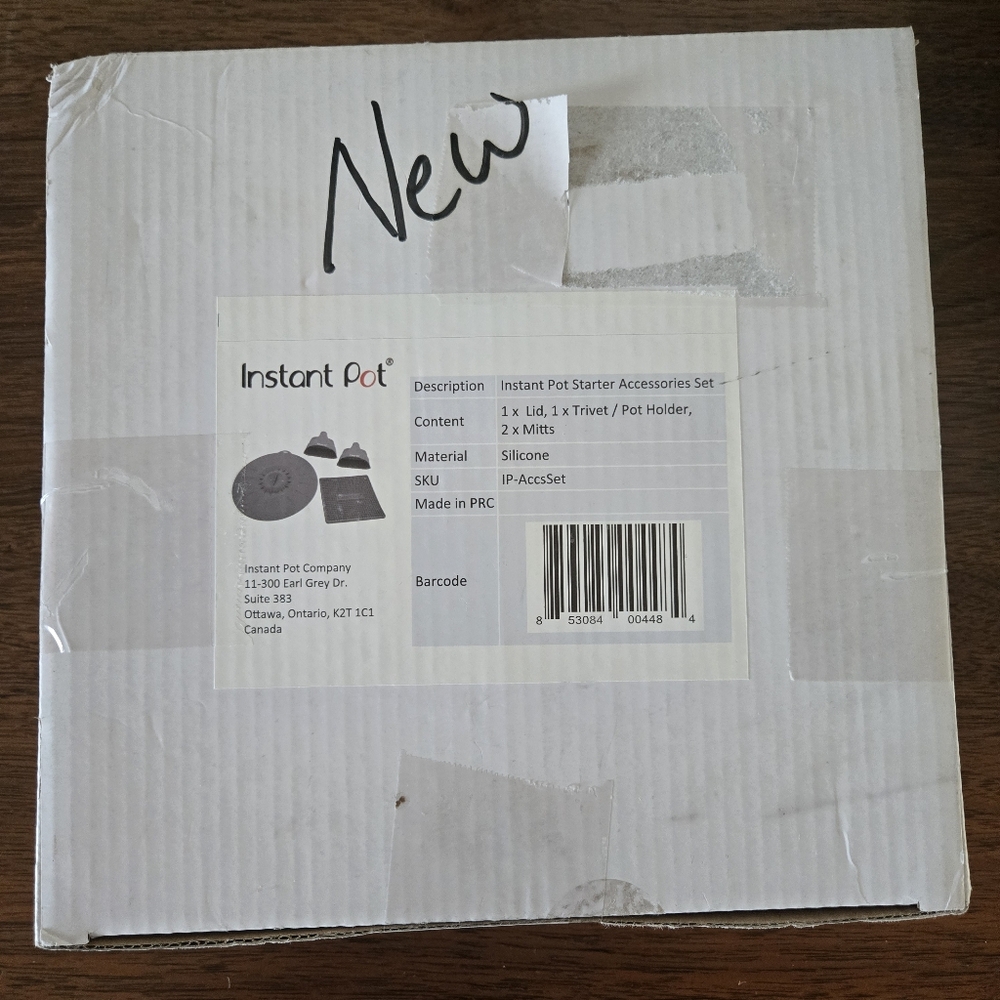 Instant Pot Starter Accessories Set Black Silicon New Open Box Lid Trivet Mitts